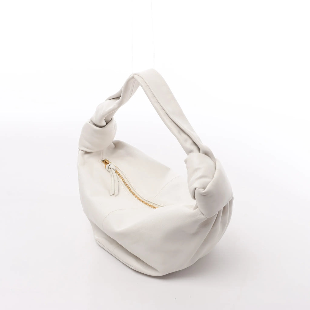 BOTTEGA VENETA Double Knot Mini Leather Handbag in White