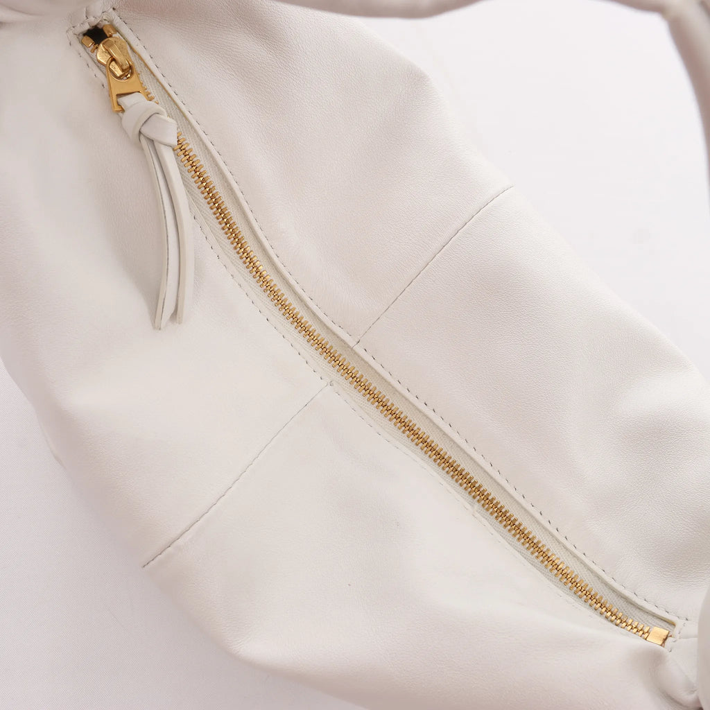 BOTTEGA VENETA Double Knot Mini Leather Handbag in White