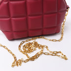 Bottega Veneta Half Moon Padded Leather Crossbody Bag in Burgundy 593165