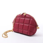 Bottega Veneta Half Moon Padded Leather Crossbody Bag in Burgundy 593165