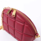 Bottega Veneta Half Moon Padded Leather Crossbody Bag in Burgundy 593165