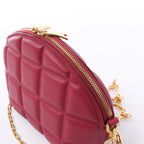 Bottega Veneta Half Moon Padded Leather Crossbody Bag in Burgundy 593165