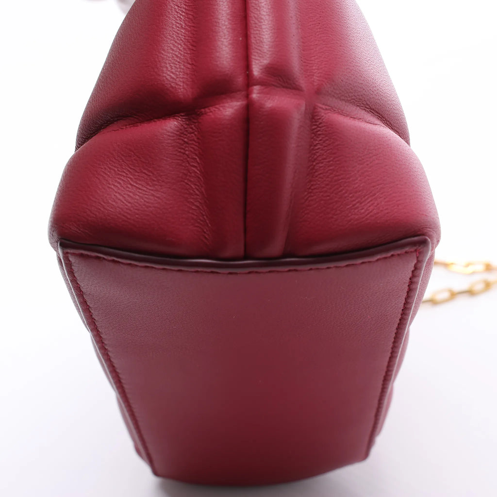 Bottega Veneta Half Moon Padded Leather Crossbody Bag in Burgundy 593165