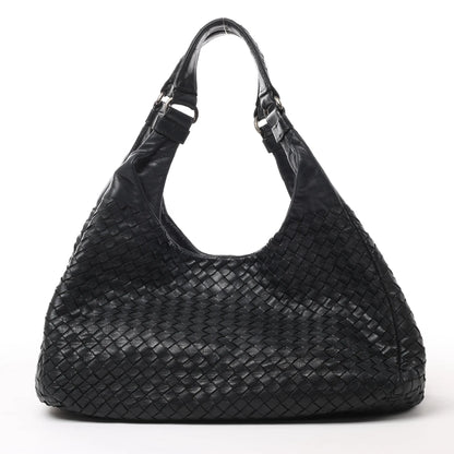 Bottega Veneta Intrecciato Campana Leder Umhängetasche in Schwarz 125787