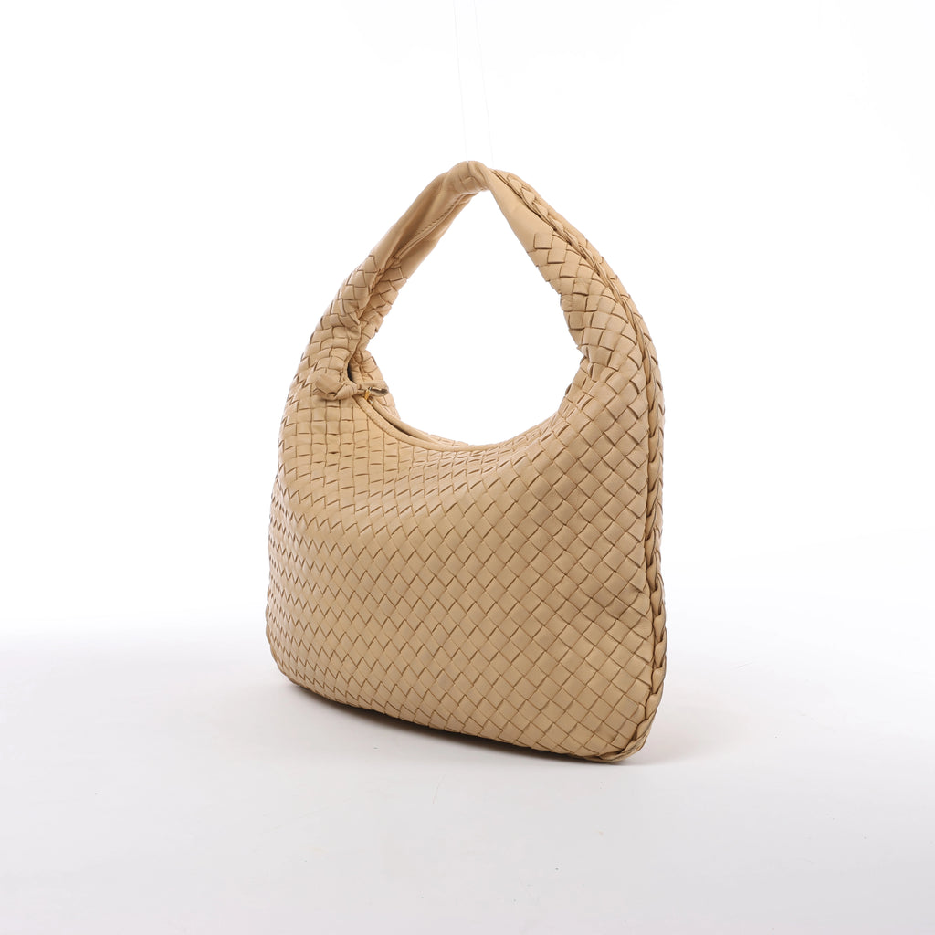Bottega Veneta Bolso de hombro de cuero Intrecciato Hobo en Dusty Rose Taupe 115653