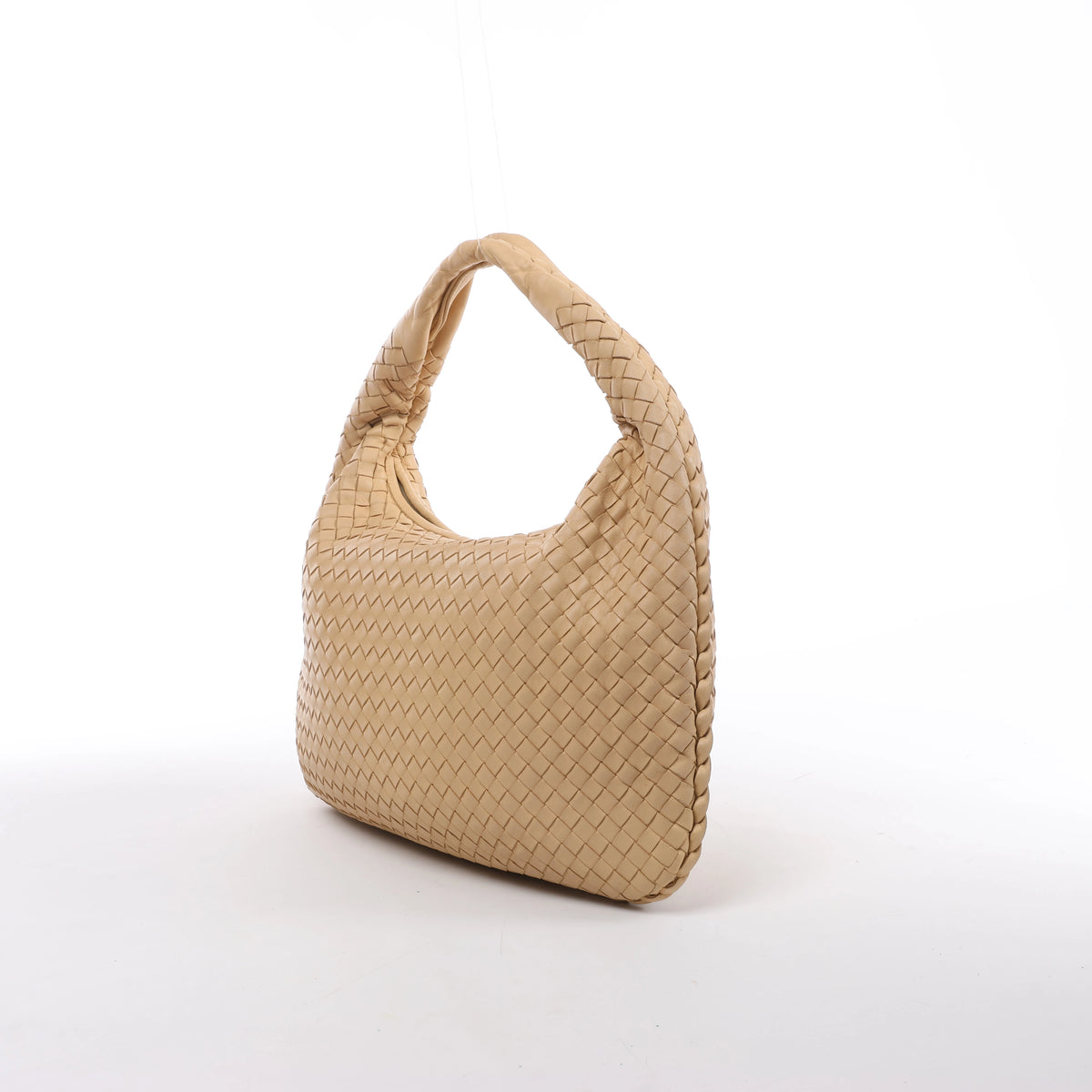 Bottega Veneta Bolso de hombro de cuero Intrecciato Hobo en Dusty Rose Taupe 115653