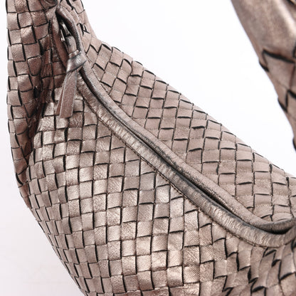 Bottega Veneta Intrecciato Hobo Leather Shoulder Bag in Gold