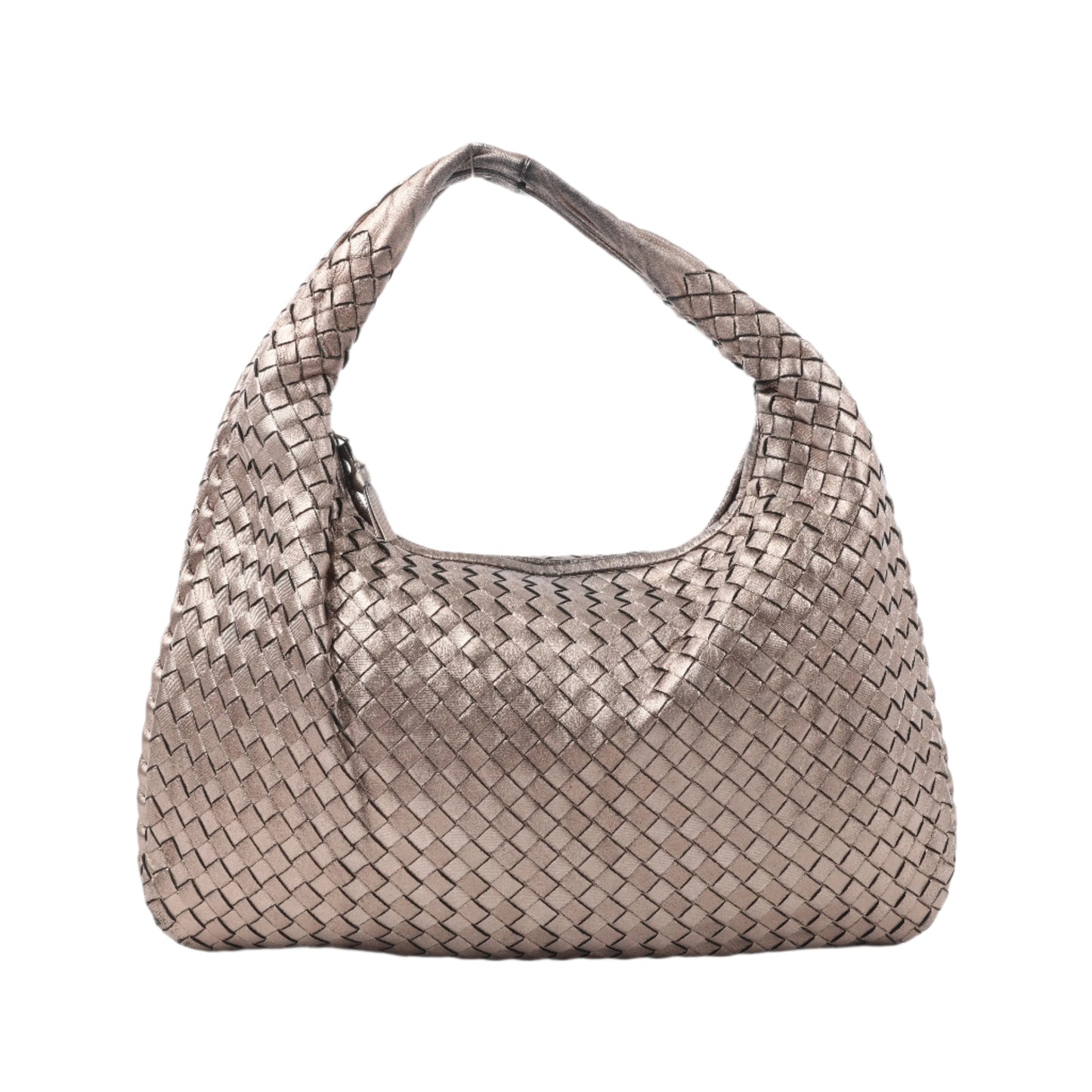 Bottega Veneta Intrecciato Hobo Leather Shoulder Bag in Gold