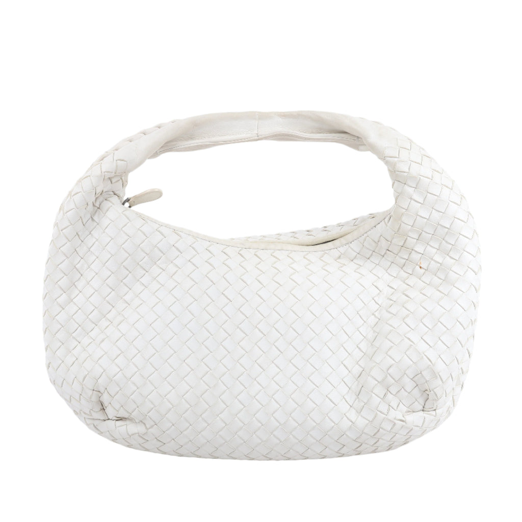 Bottega Veneta Intrecciato Hobo Leather Shoulder bag in White