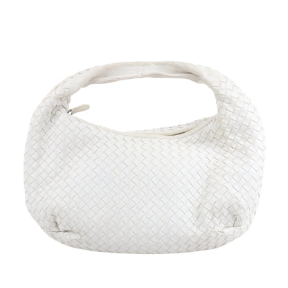 Bottega Veneta Intrecciato Hobo Leather Shoulder bag in White