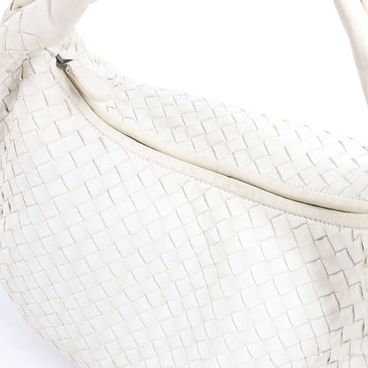 Bottega Veneta Intrecciato Hobo Leather Shoulder bag in White