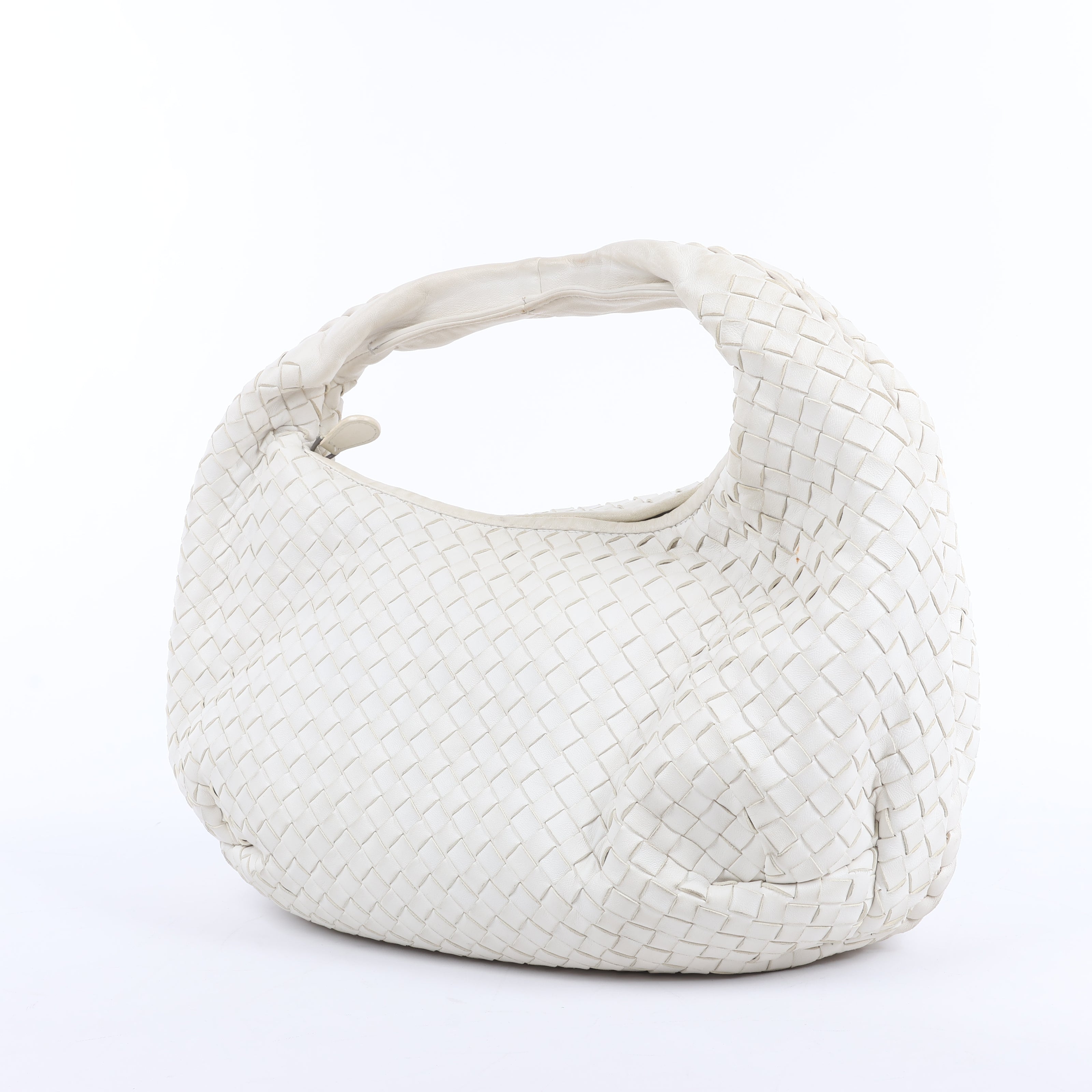 Bottega Veneta Intrecciato Hobo Leather Shoulder bag in White
