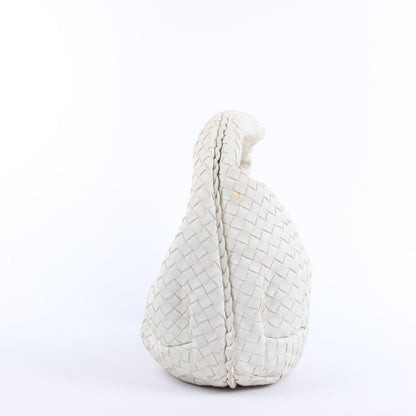 Bottega Veneta Intrecciato Hobo Leather Shoulder bag in White
