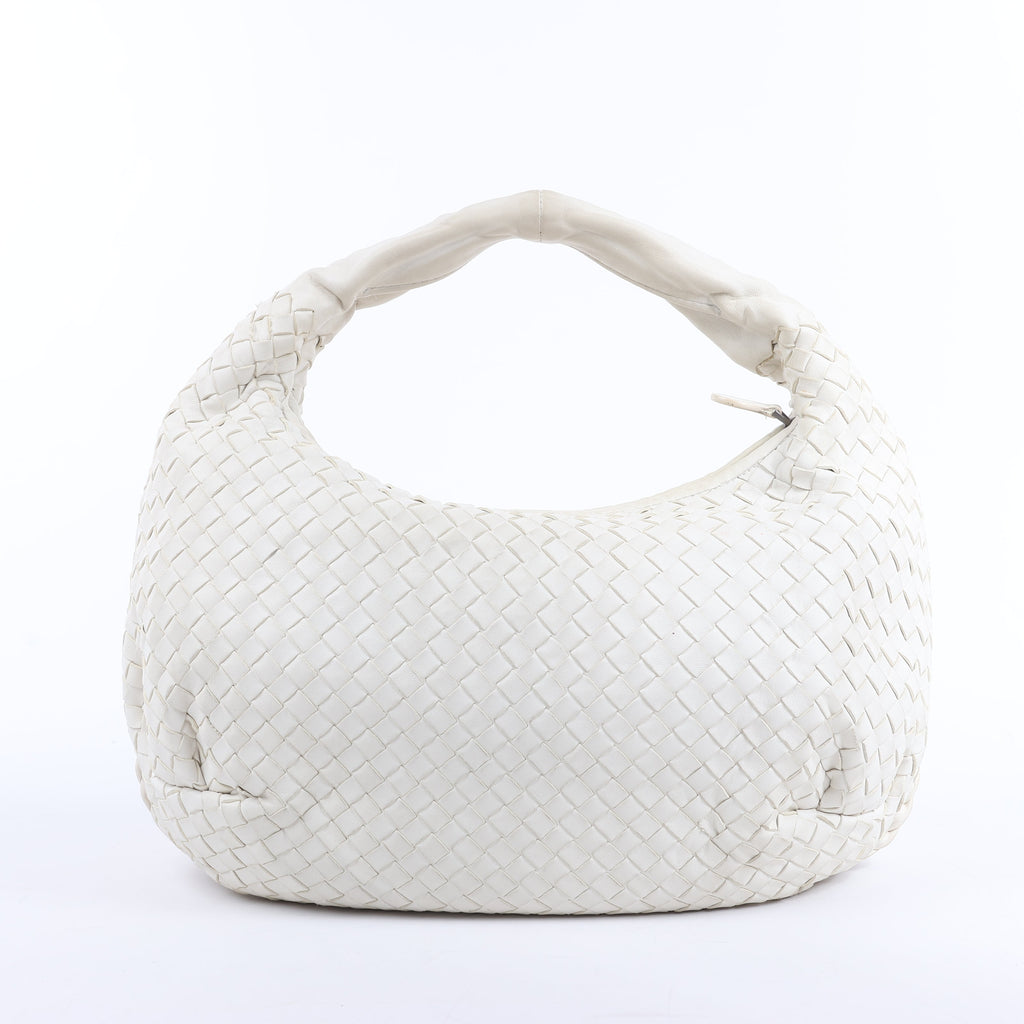 Bottega Veneta Intrecciato Hobo Leather Shoulder bag in White