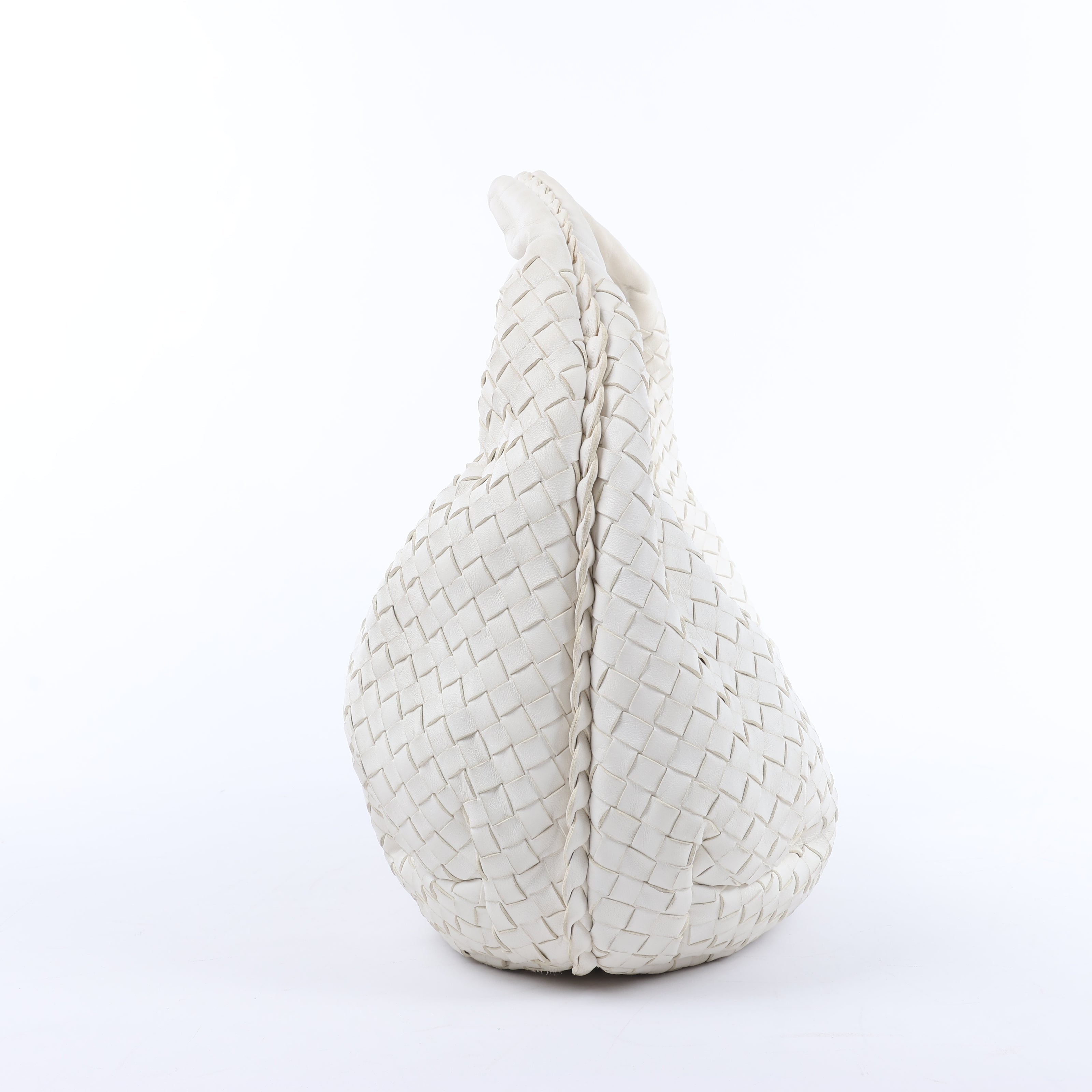 Bottega Veneta Intrecciato Hobo Leather Shoulder bag in White