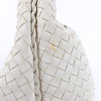 Bottega Veneta Intrecciato Hobo Leather Shoulder bag in White