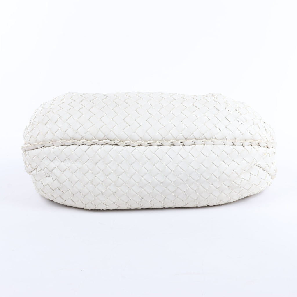 Bottega Veneta Intrecciato Hobo Leather Shoulder bag in White