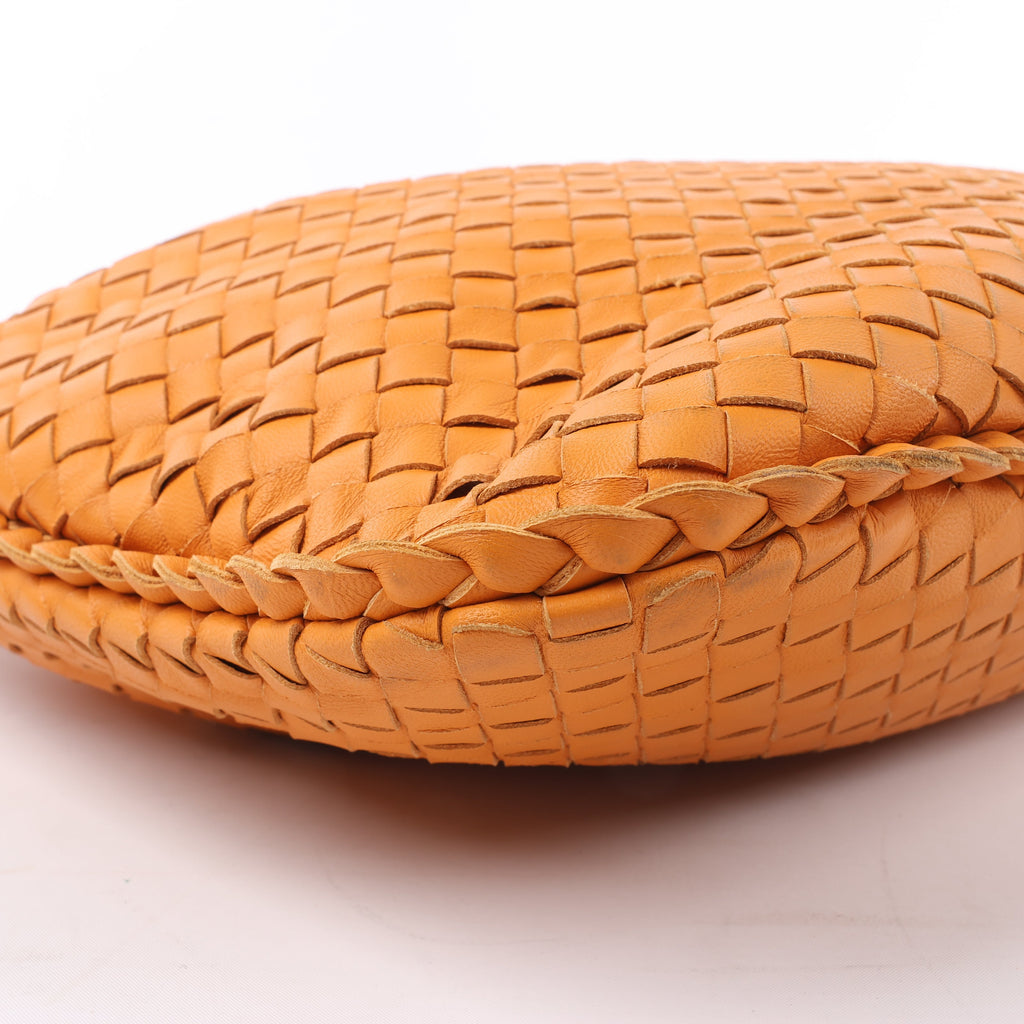 Bottega Veneta Intrecciato Hobo Leather Shoulder Bag in Orange