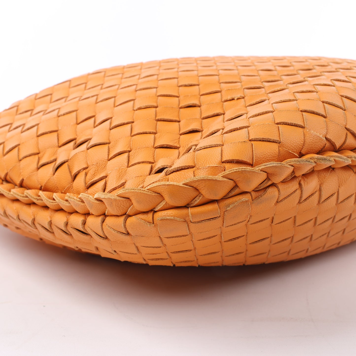 Bottega Veneta Intrecciato Hobo Leather Shoulder Bag in Orange