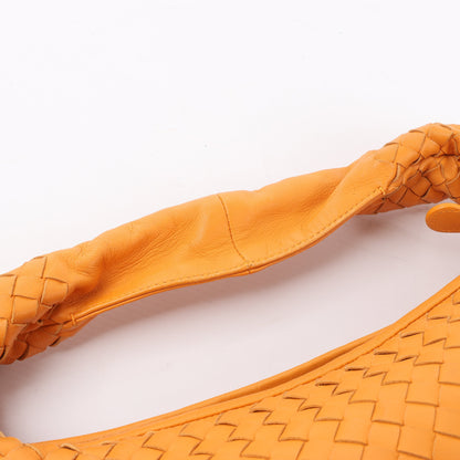 Bottega Veneta Intrecciato Hobo Leather Shoulder Bag in Orange