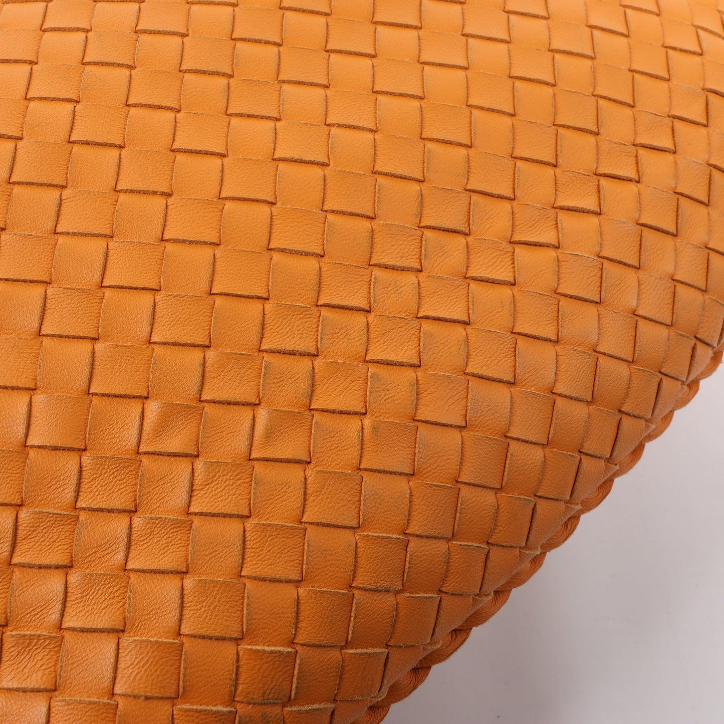 Bottega Veneta Intrecciato Hobo Leather Shoulder Bag in Orange