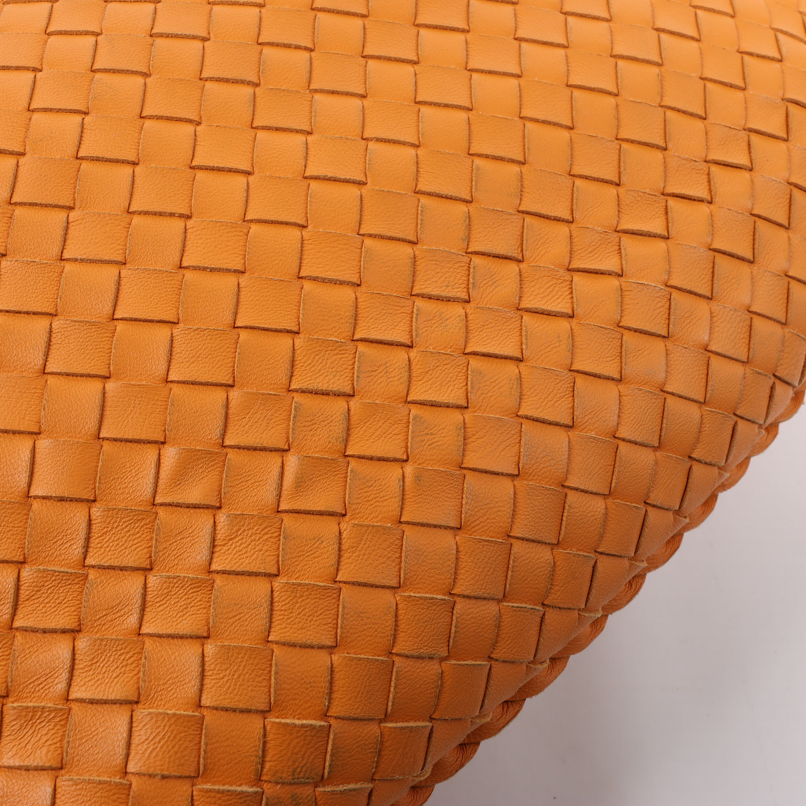 Bottega Veneta Intrecciato Hobo Leather Shoulder Bag in Orange