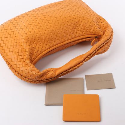 Bottega Veneta Intrecciato Hobo Leather Shoulder Bag in Orange