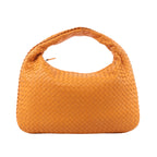 Bottega Veneta Intrecciato Hobo Leather Shoulder Bag in Orange