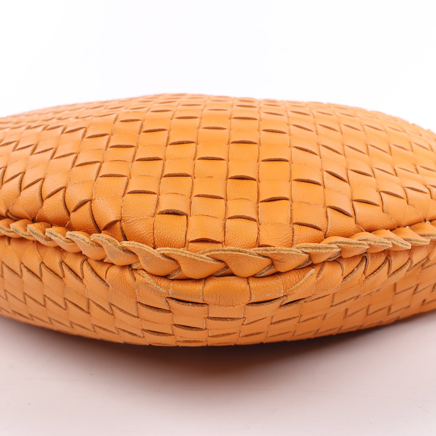 Bottega Veneta Intrecciato Hobo Leather Shoulder Bag in Orange