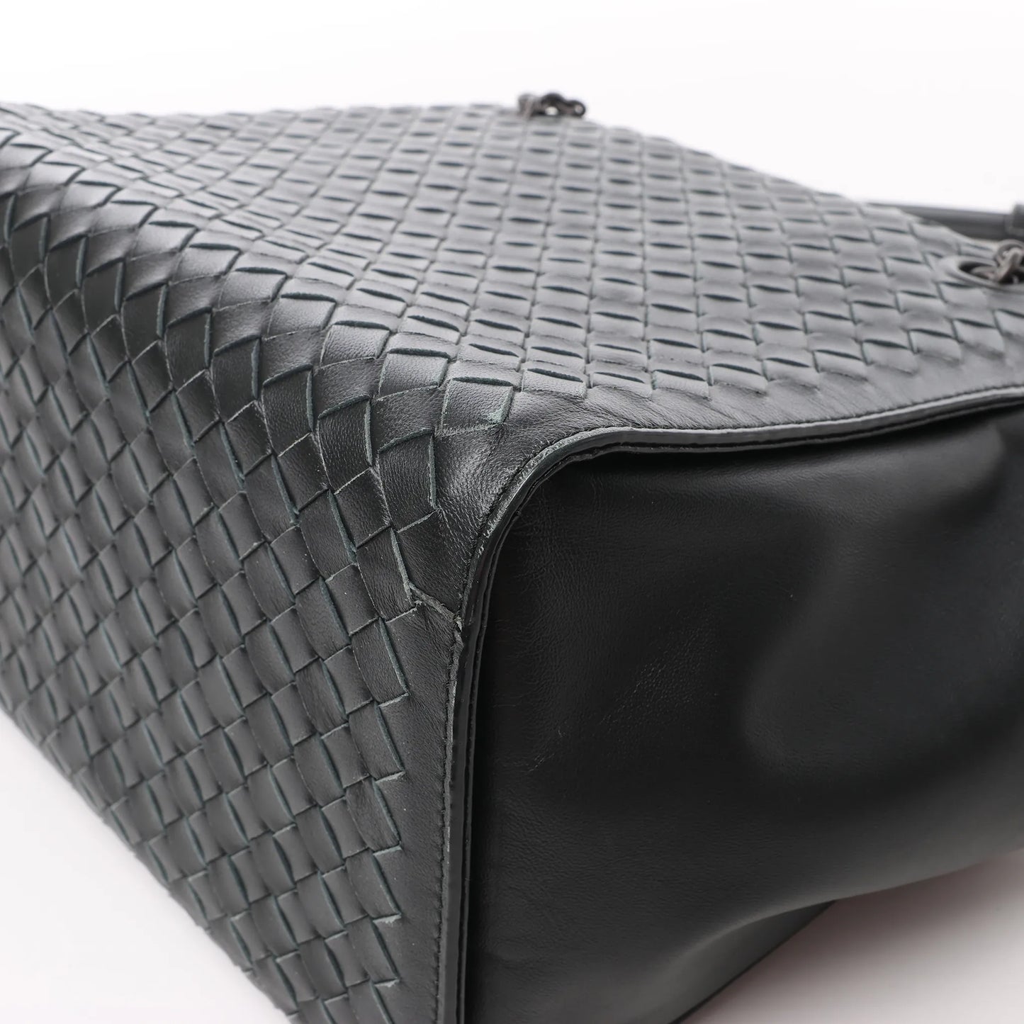 Bottega Veneta Intrecciato Leder 2Way Handtasche in Schwarz