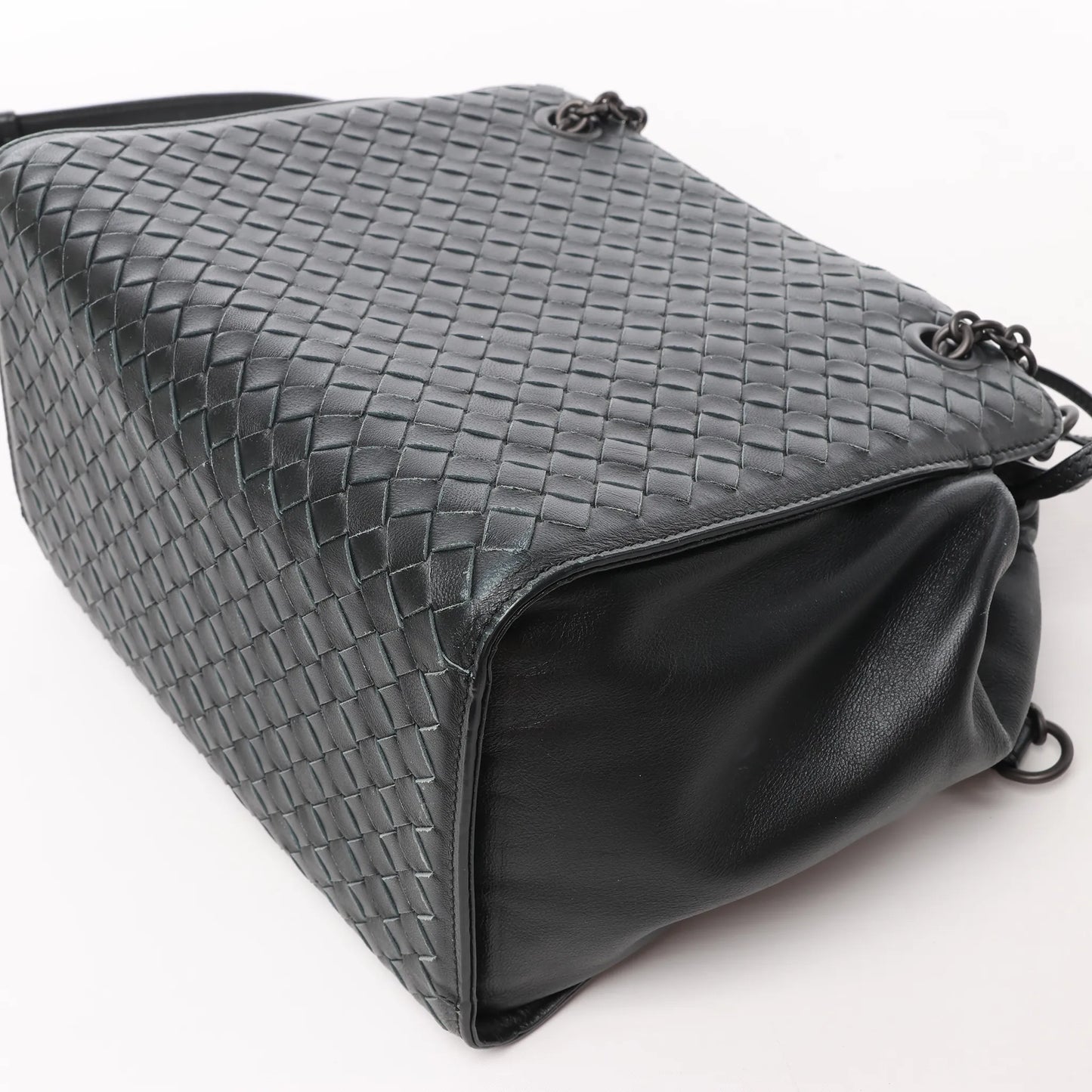 Bottega Veneta Intrecciato Leder 2Way Handtasche in Schwarz