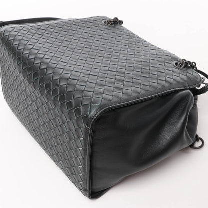 Bottega Veneta Intrecciato Leder 2Way Handtasche in Schwarz
