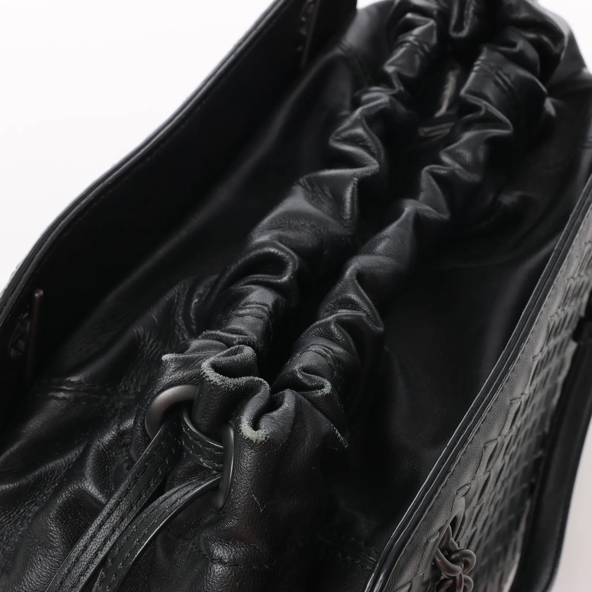 Bottega Veneta Intrecciato Leather 2Way Handbag in Black