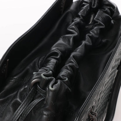 Bottega Veneta Intrecciato Leder 2Way Handtasche in Schwarz