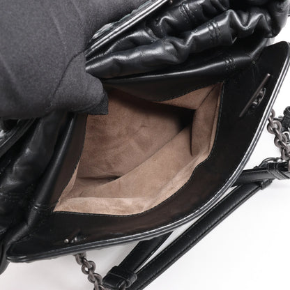 Bottega Veneta Intrecciato Leder 2Way Handtasche in Schwarz