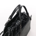 Bottega Veneta Intrecciato Leather 2Way Handbag in Black