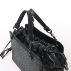 Bottega Veneta Intrecciato Leather 2Way Handbag in Black