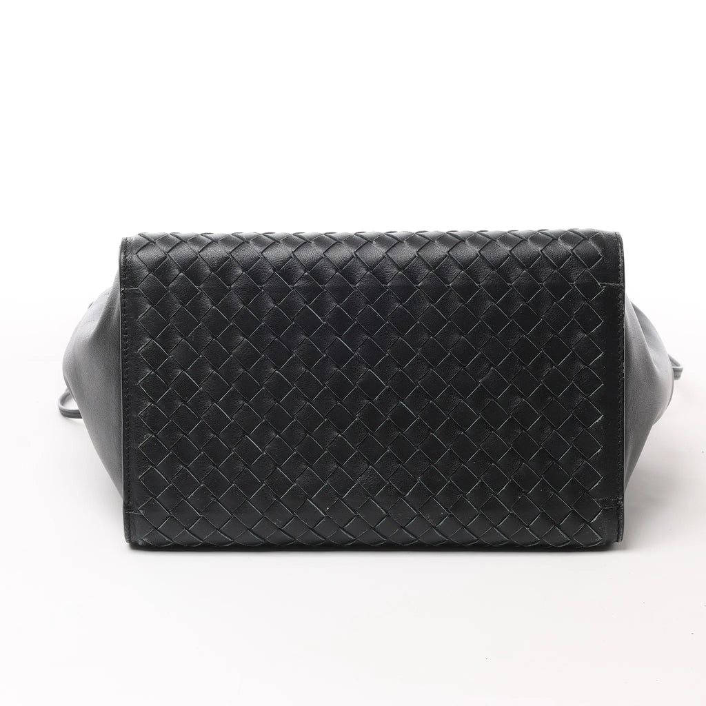Bottega Veneta Intrecciato Leather 2Way Handbag in Black