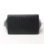 Bottega Veneta Intrecciato Leather 2Way Handbag in Black