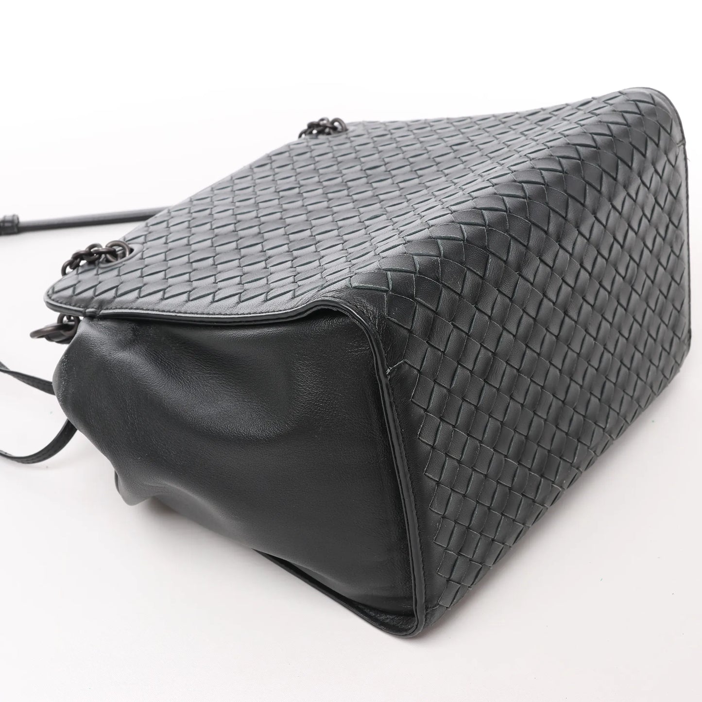 Bottega Veneta Intrecciato Leather 2Way Handbag in Black