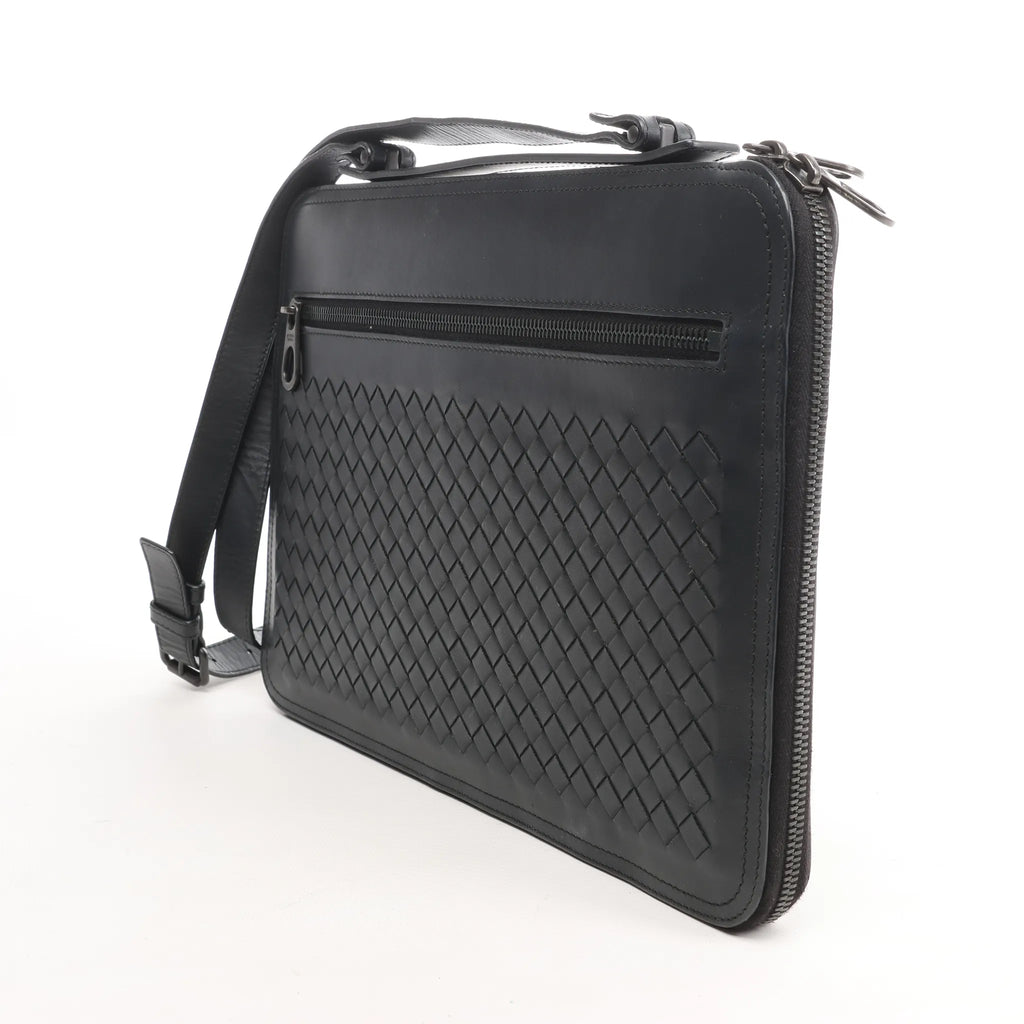 Bottega Veneta Intrecciato Crossbody Bag in Black