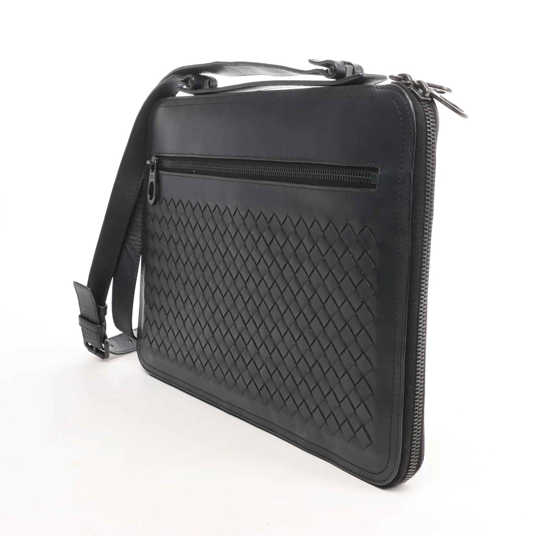 Bottega Veneta Intrecciato Crossbody Bag in Black