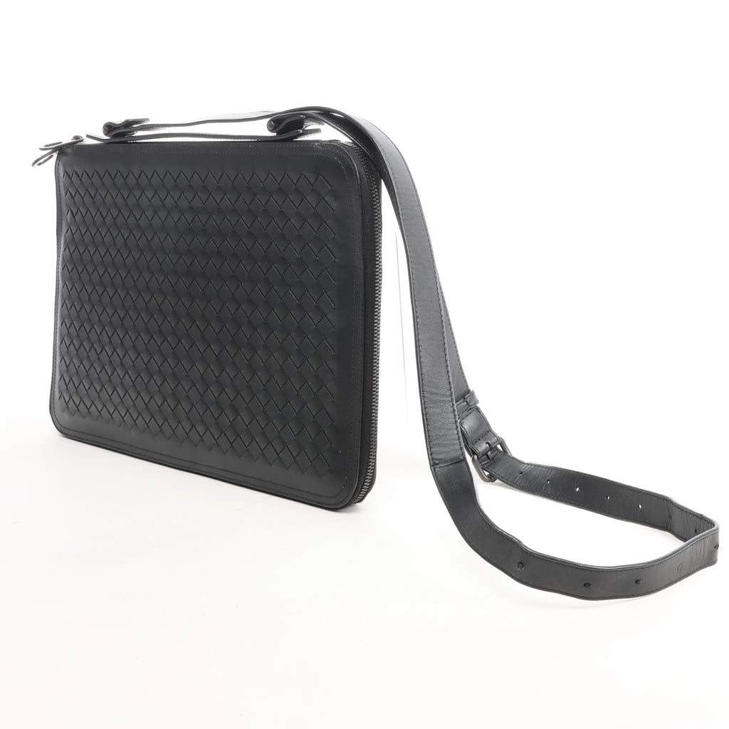Bottega Veneta Intrecciato Crossbody Bag in Black