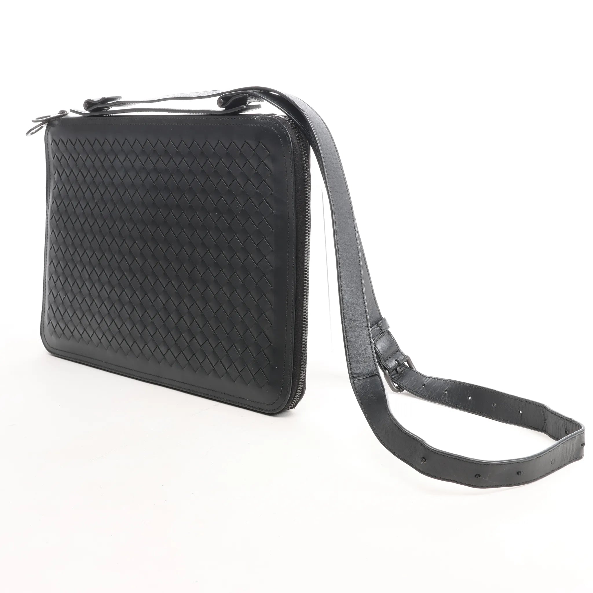 Bottega Veneta Intrecciato Crossbody Bag in Black