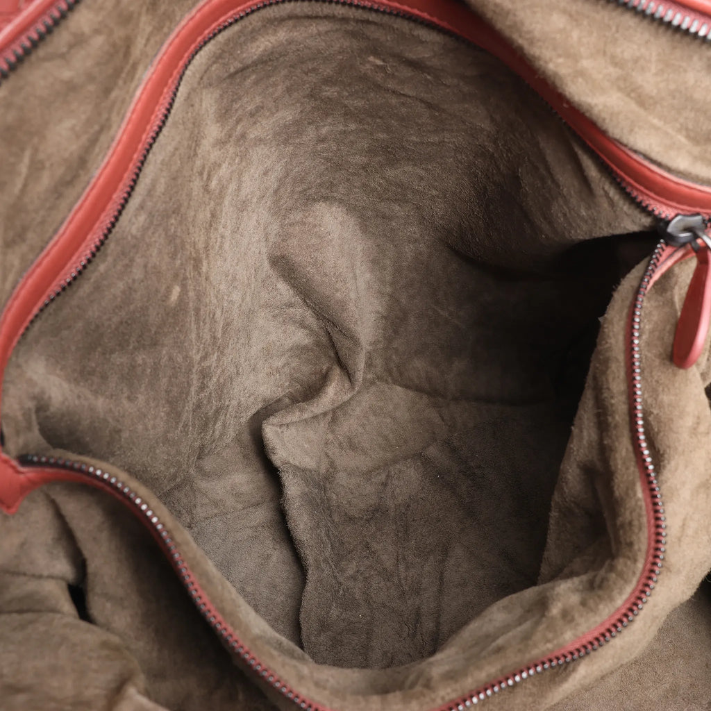Bottega Veneta Intrecciato Leather Handbag in Dusty Red
