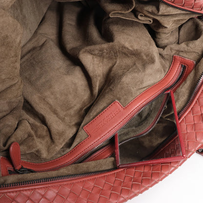 Bottega Veneta Sac à main en cuir Intrecciato en rouge poussiéreux