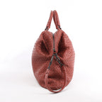 Bottega Veneta Intrecciato Leather Handbag in Dusty Red