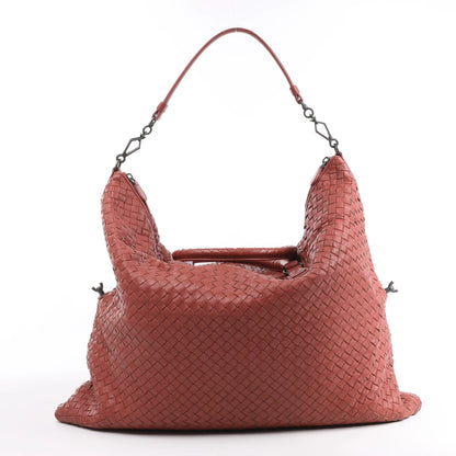 Bottega Veneta Sac à main en cuir Intrecciato en rouge poussiéreux