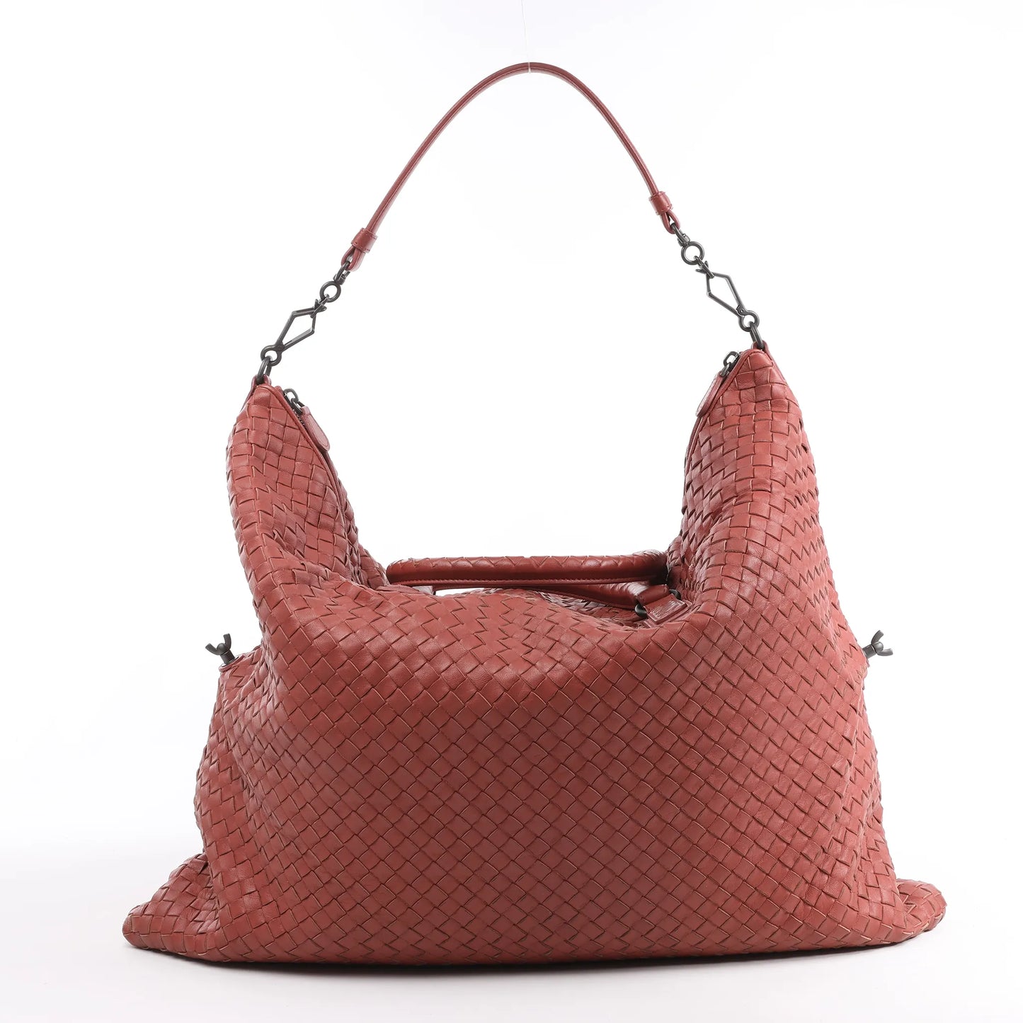 Bottega Veneta Intrecciato Leather Handbag in Dusty Red