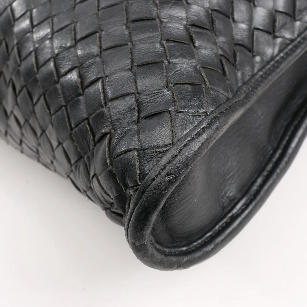 Bottega Veneta Intrecciato Leather 2Way Handbag in Black